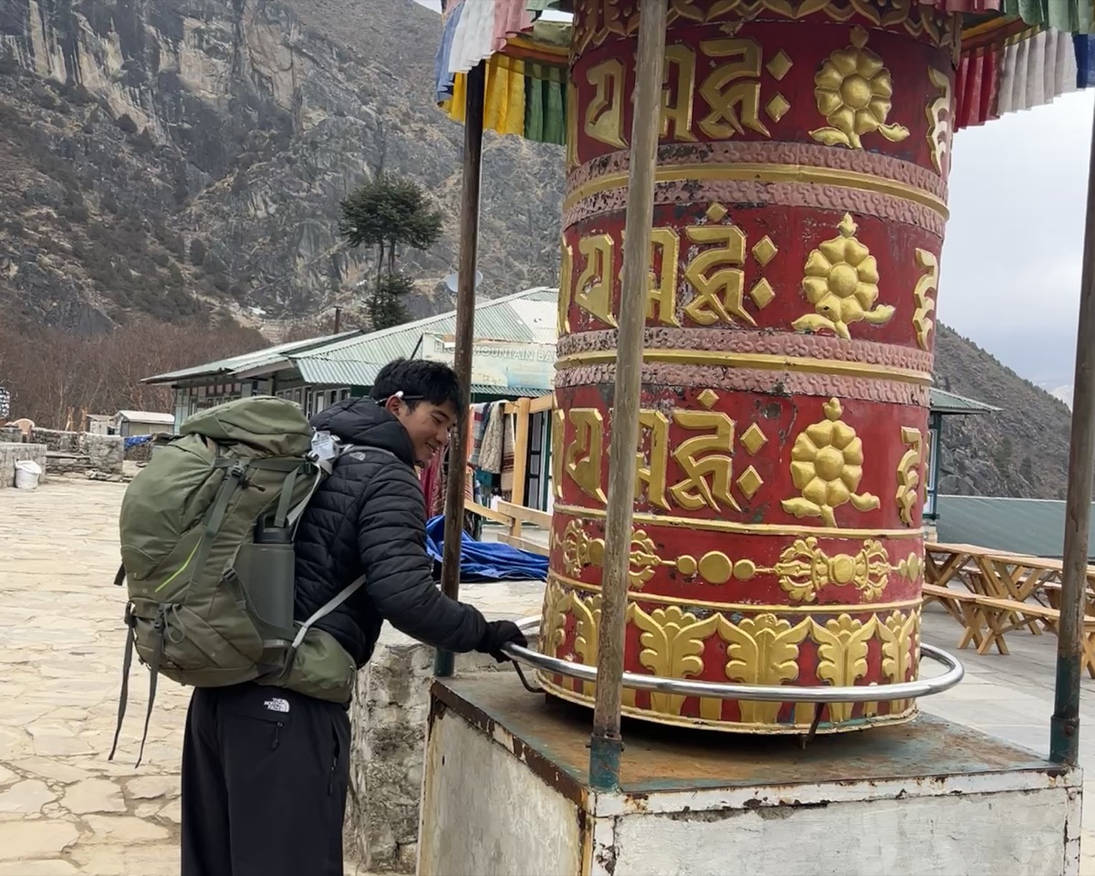 spin prayer wheels clockwise for good luck